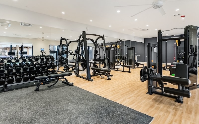 fitness center with equipment and modern decor